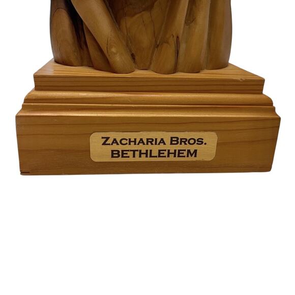ZACHARIA BROTHERS Hand Carved Olive Wood JESUS HEAD Made In BETHLEHEM ISRAEL - Picture 5 of 6